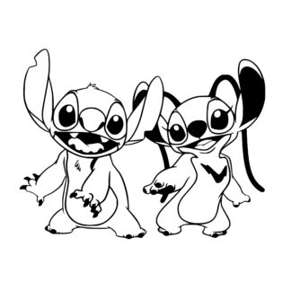 Sticker autocollant stitch et angel EF11